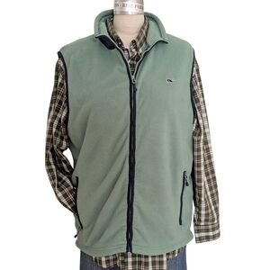 Vineyard Vines Harbor Fleece Vest Green Size Large